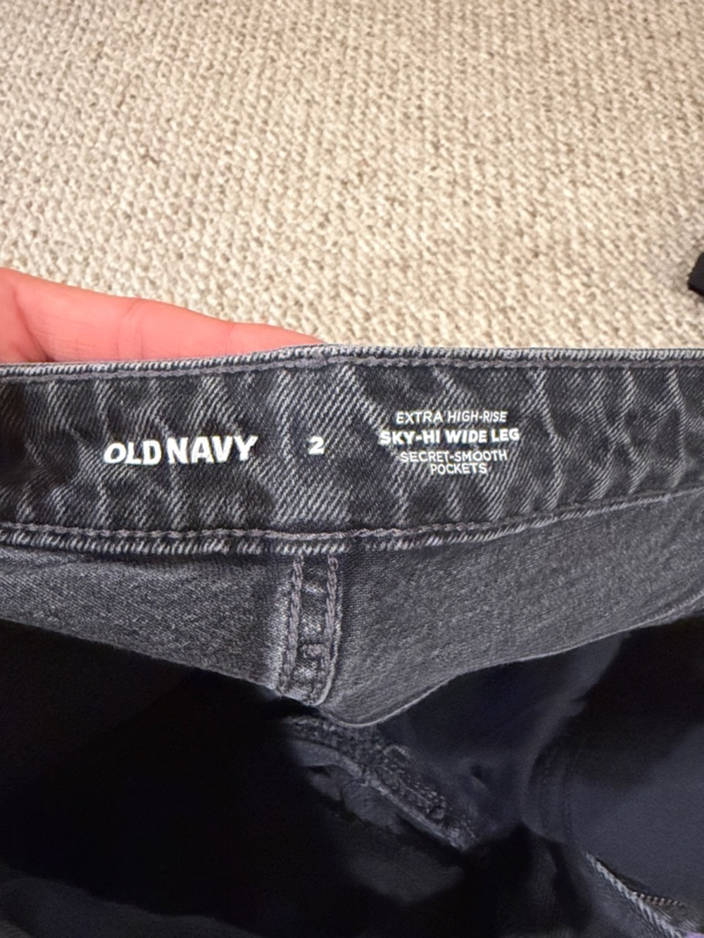 Old Navy Extra High-Rise Sky-Hi Wide Leg Jeans - Charcoal